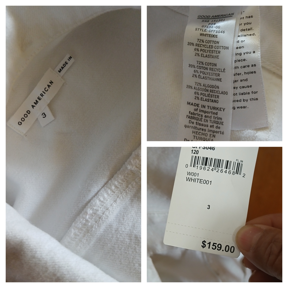 Good American White Short-Sleeve Zip-Front Utility Jumpsuit - Picture 6 of 6